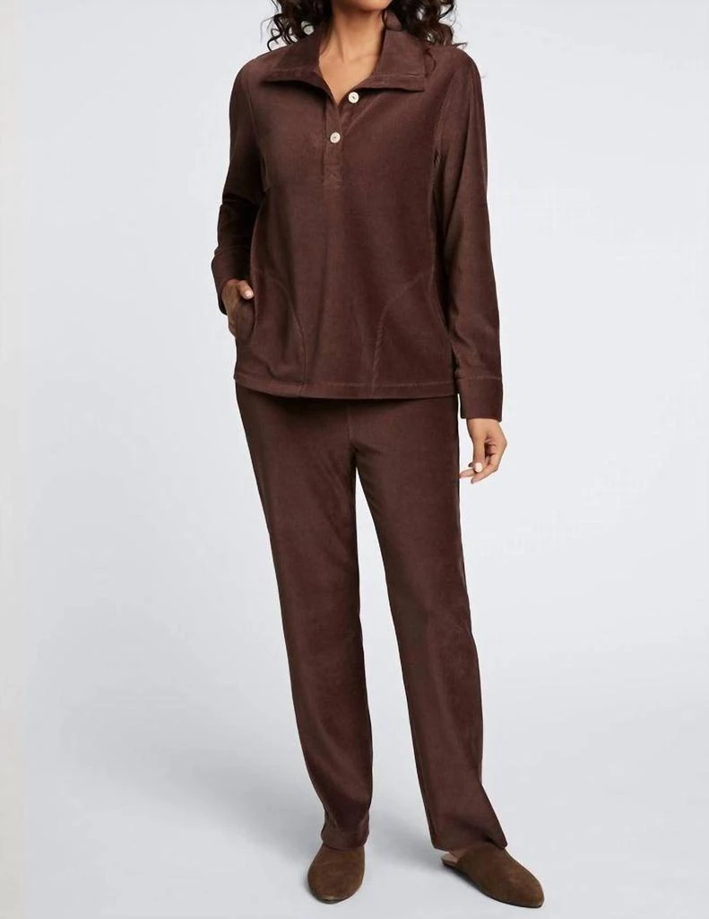FOXCROFT Foxcroft - Women's Sammy Plush Cord Long Sleeve Popover Sweater 5