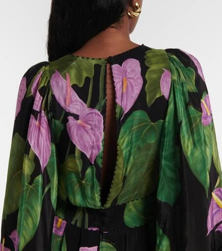 Farm Rio Anthurium floral fringed kaftan 6