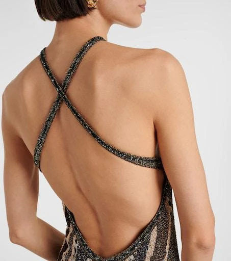 strapless open back dress Backless Embroidered A-Line Wedding Dress with Long Sleeves & Sweep Train main image 1