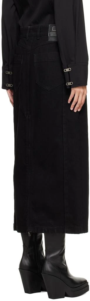 Wooyoungmi Black Washed Denim Midi Skirt 3