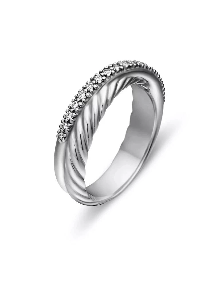 David Yurman Crossover Band Ring with Pavé Diamonds 2