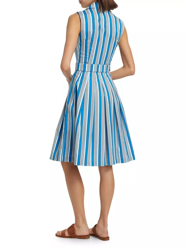 SAMANTHA SUNG Audrey Terry Stripe Stretch Cotton Shirtdress 5