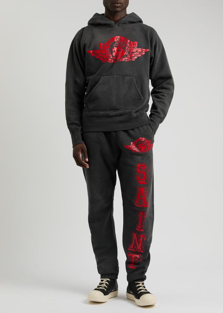 すけすけ SAINT MXXXXXX skull-print Cotton Track Pants | Black | FARFETCH