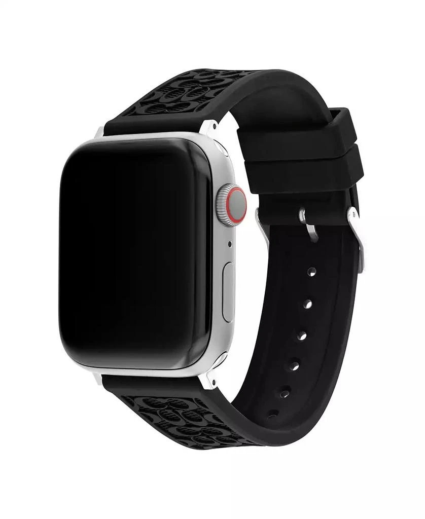 Coach Black Silicone Strap 42/44/45mm Apple Watch Band 3