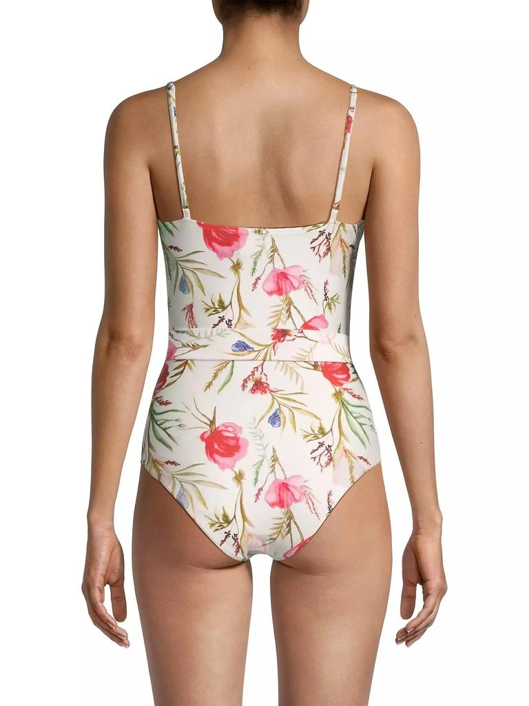 PatBO Viera Floral Tie-Waist One-Piece Swimsuit 5
