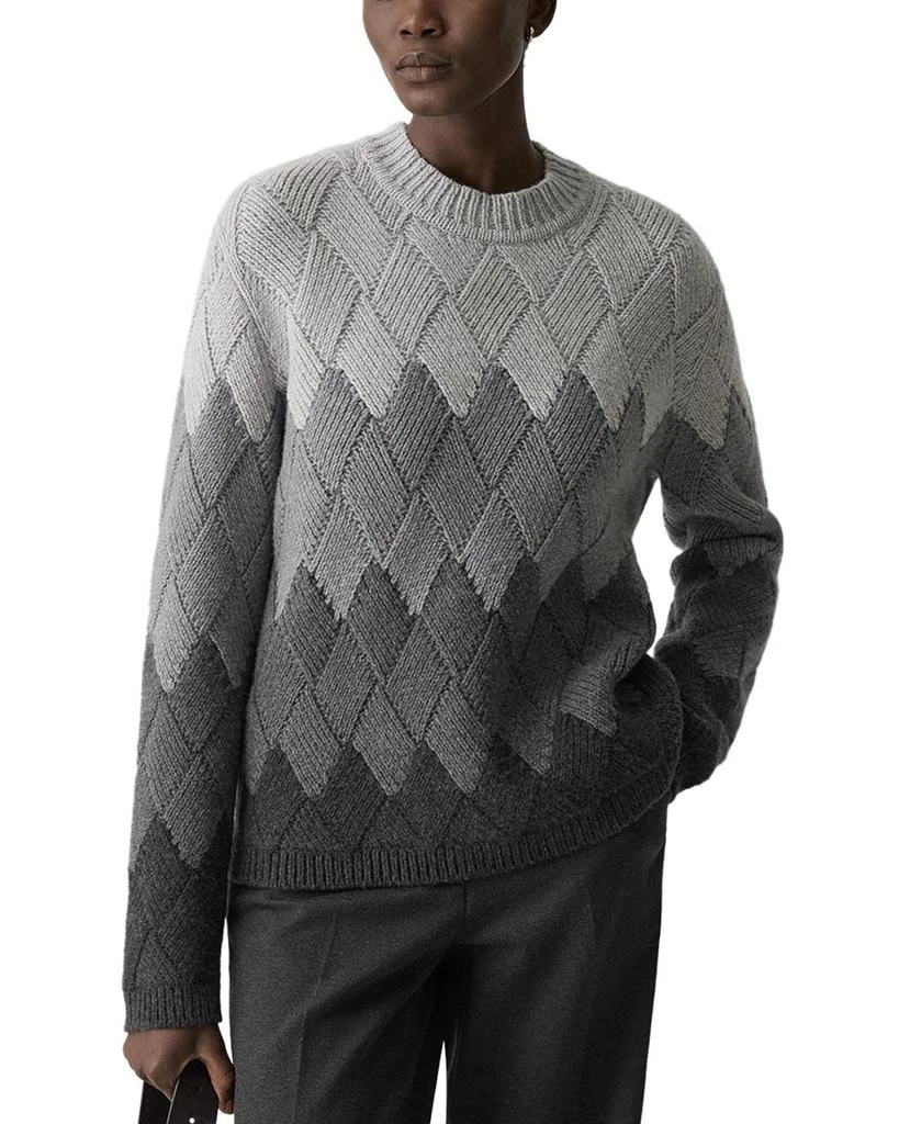 Theory Wool Cashmere Faux Weave Sweater 1