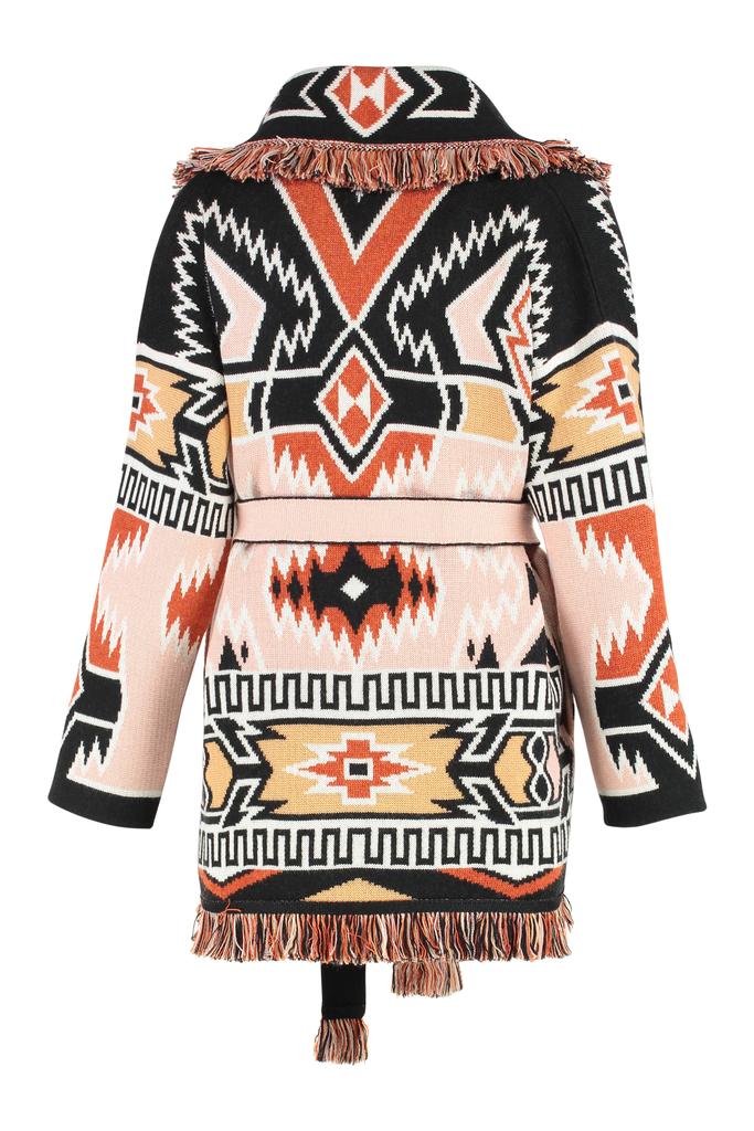 ALANUI CARDIGAN GEOMETRIC ROOTS PEACH/BLACK
