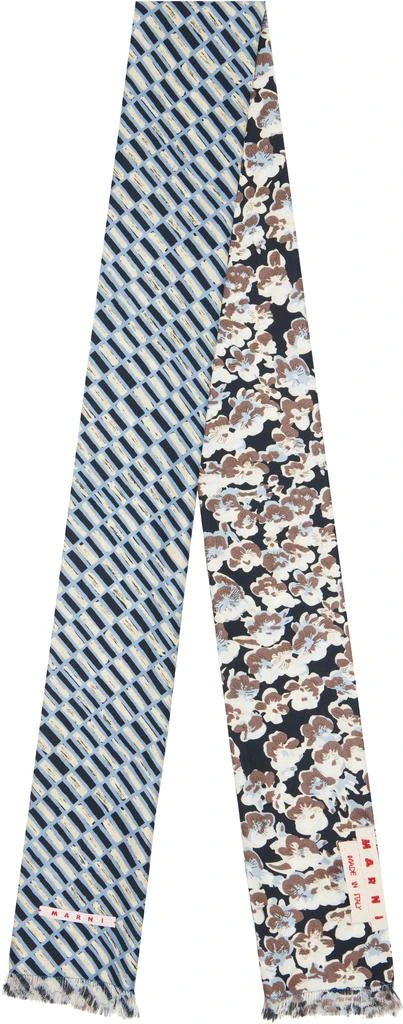 Marni Multicolor Contrast Prints Scarf