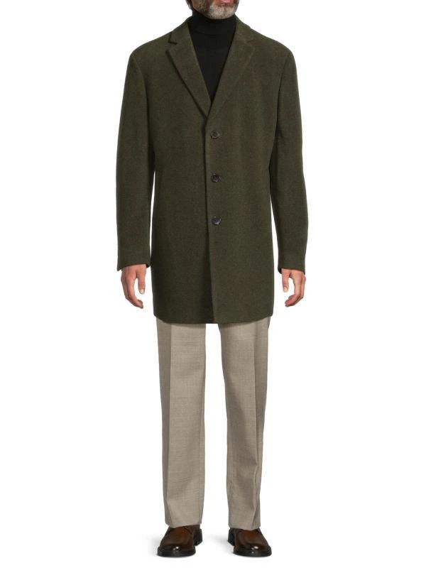 Calvin Klein Solid Wool-Blend Slim-Fit Coat