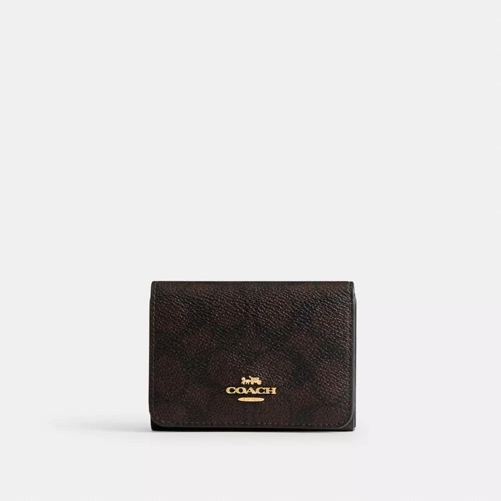 Coach Card Holder Wallet In Blocked Signature Canvas