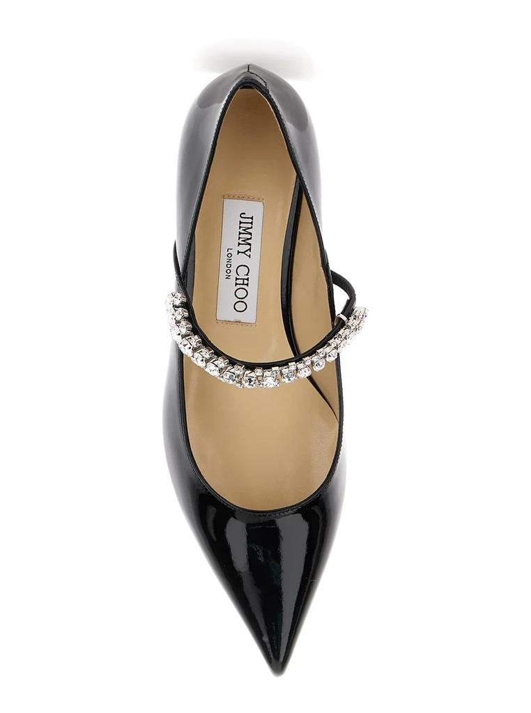 Jimmy Choo Black Ballet Flats With Crystals On Strap In Patent Leather Woman 2