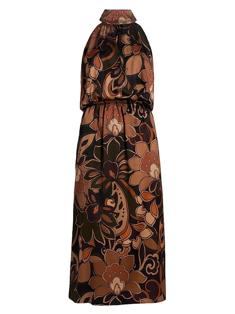 knee length dresses for ladies Giavana Strapless Layered Midi Dress Floral Embossed Cream main image 1