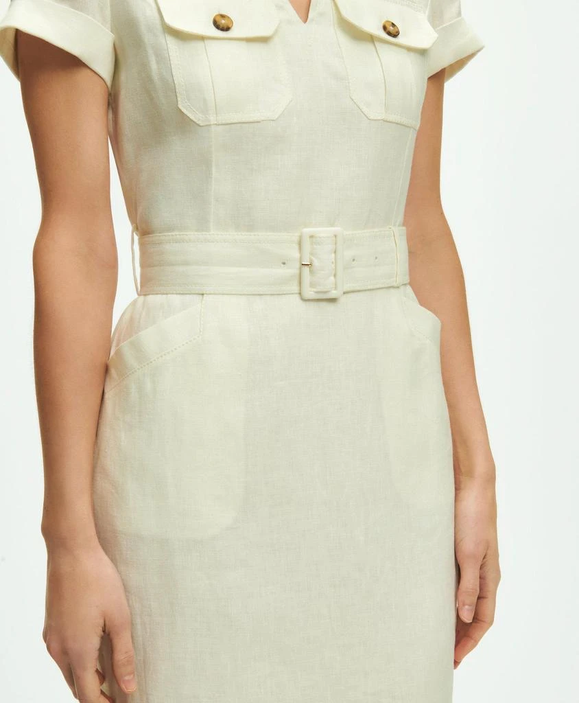 Brooks Brothers Utility Belted Sheath Dress In Linen 3