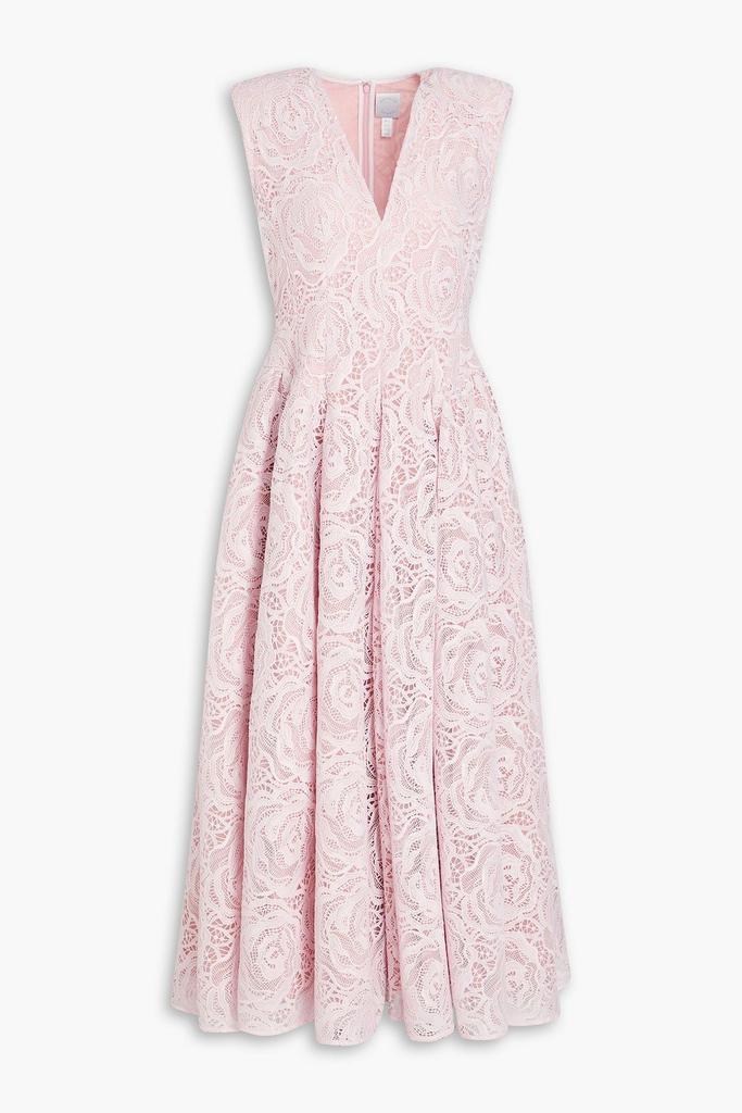 Huishan Zhang Claret guipure lace maxi dress