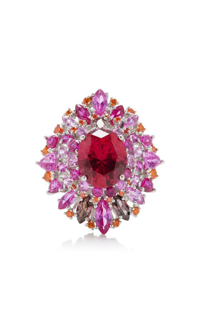 Anabela Chan Anabela Chan - Mirage 18K White Gold; Rhodium Vermeil Multi-Gem Ring - Red - US 6 - Moda Operandi - Gifts For Her