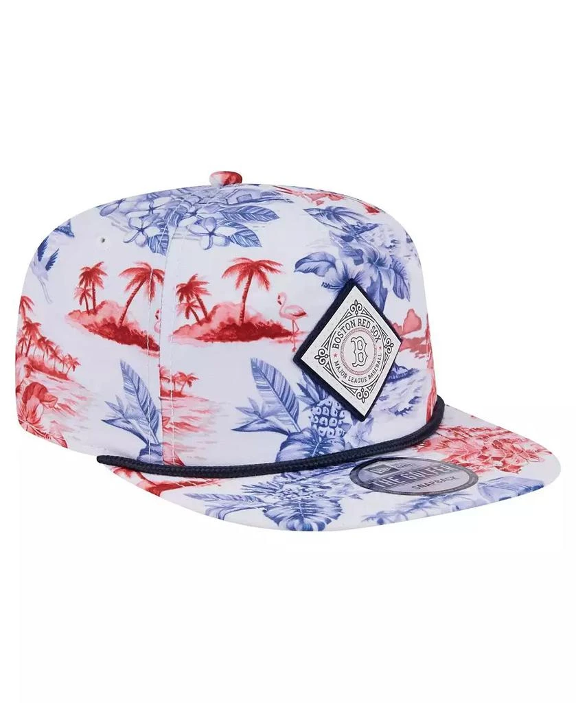 New Era Men's White Boston Red Sox Printed Island Golfer Snapback Hat 3