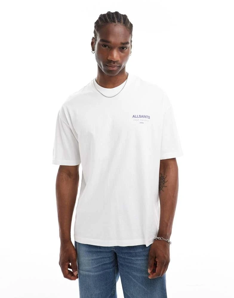 ALL SAINTS AllSaints Underground oversized t-shirt in white and purple 2