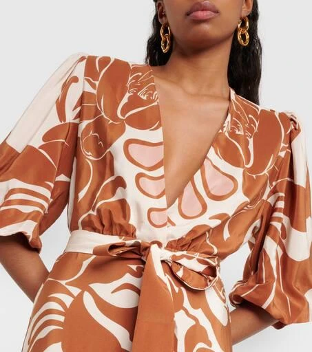 Adriana Degreas Printed puff-sleeve silk maxi dress 4