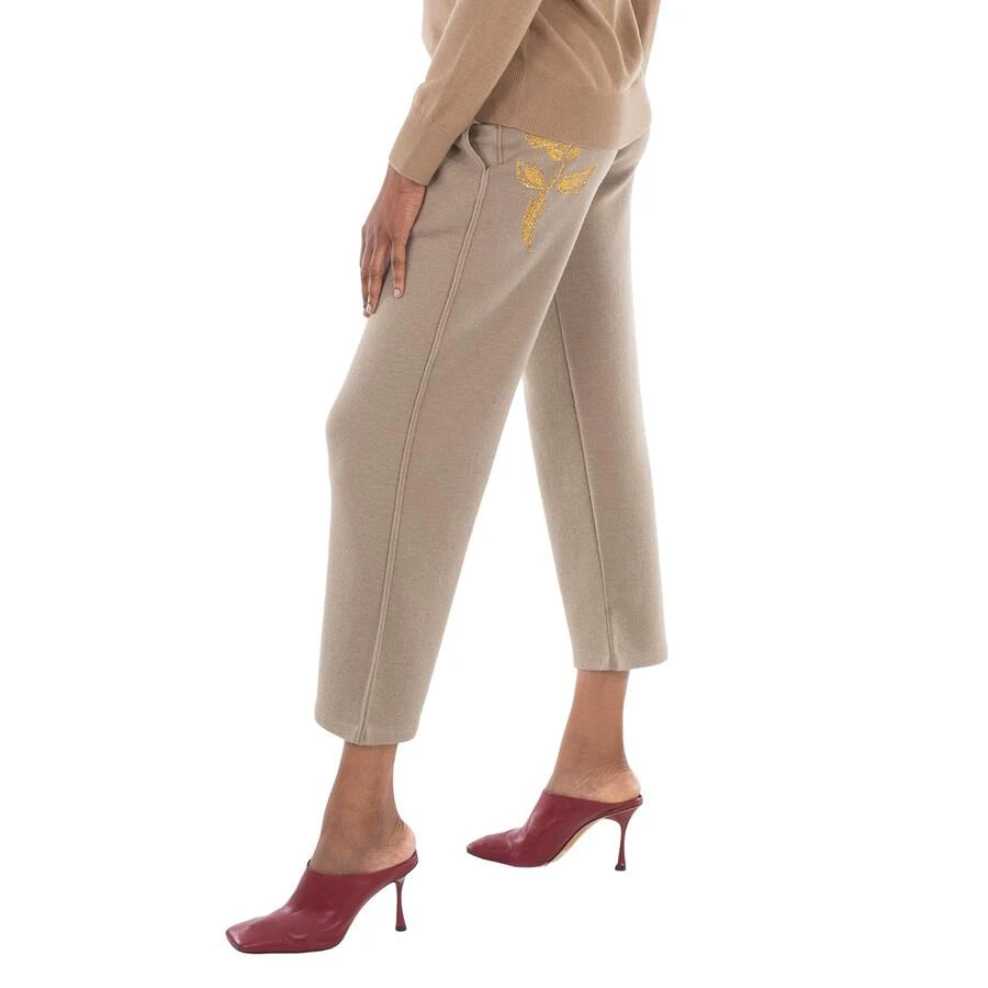 Burberry Rose Embroidered Drawstring Wool Trousers 2