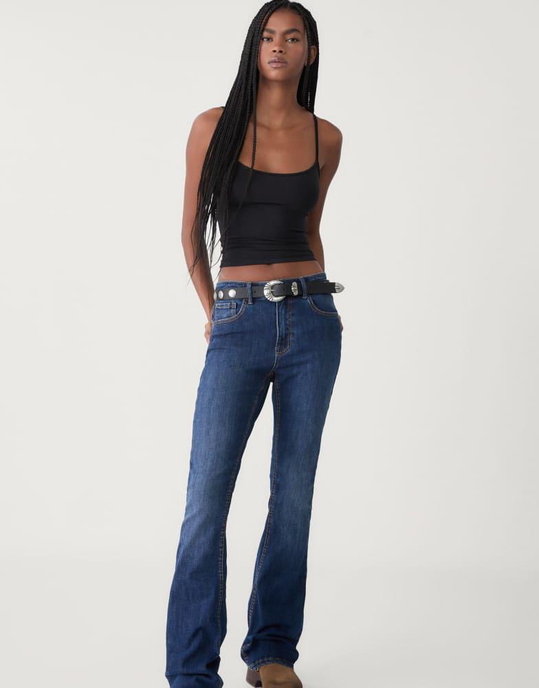 Stradivarius Stradivarius strappy polyamide top in black