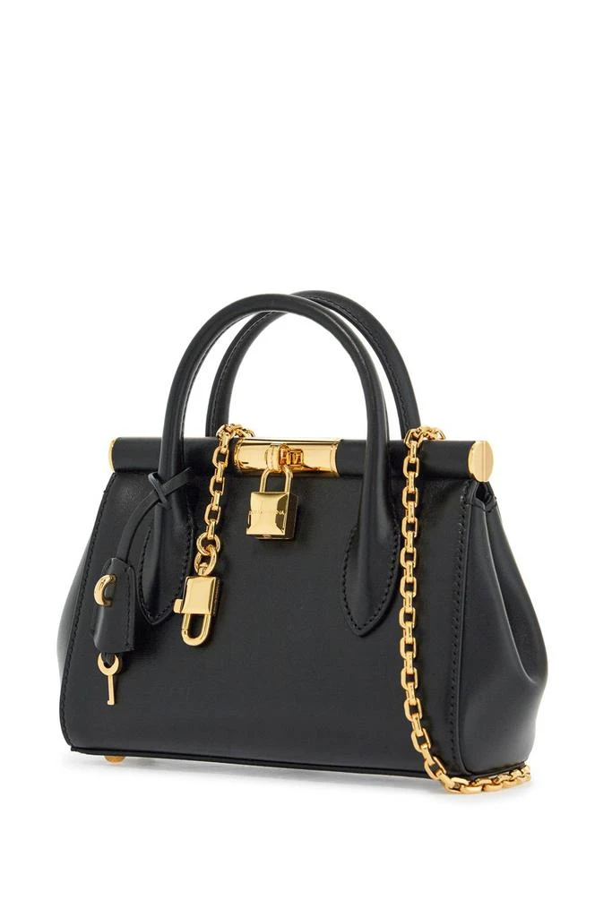 DOLCE & GABBANA black calfskin handbag with gold chain 3