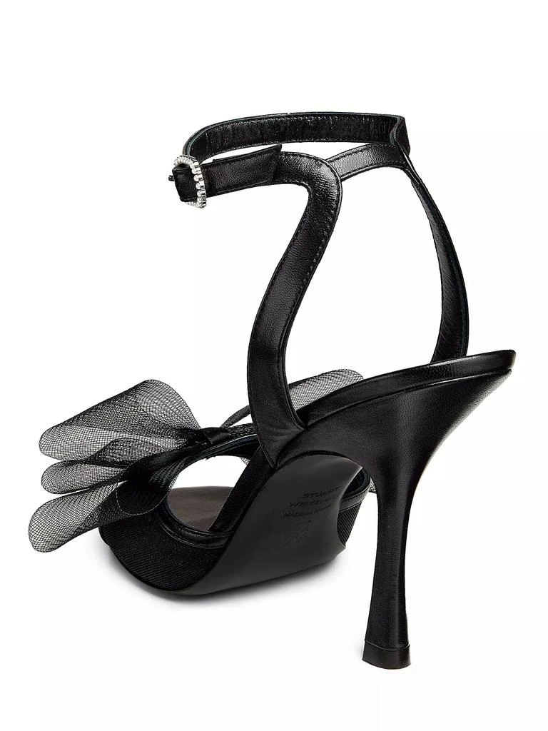 Stuart Weitzman Blushing Bow 100MM Mesh &amp; Leather Sandals 3