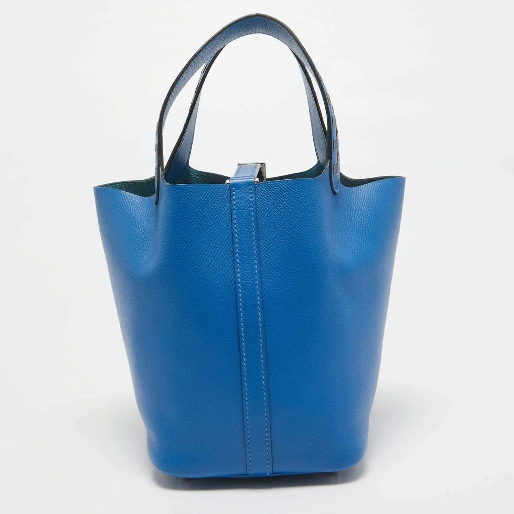 Hermes Hermes Bleu Zellige/Bleu Encre/Rouge Epsom Leather Picotin Lock Tressage 18 Bag 4