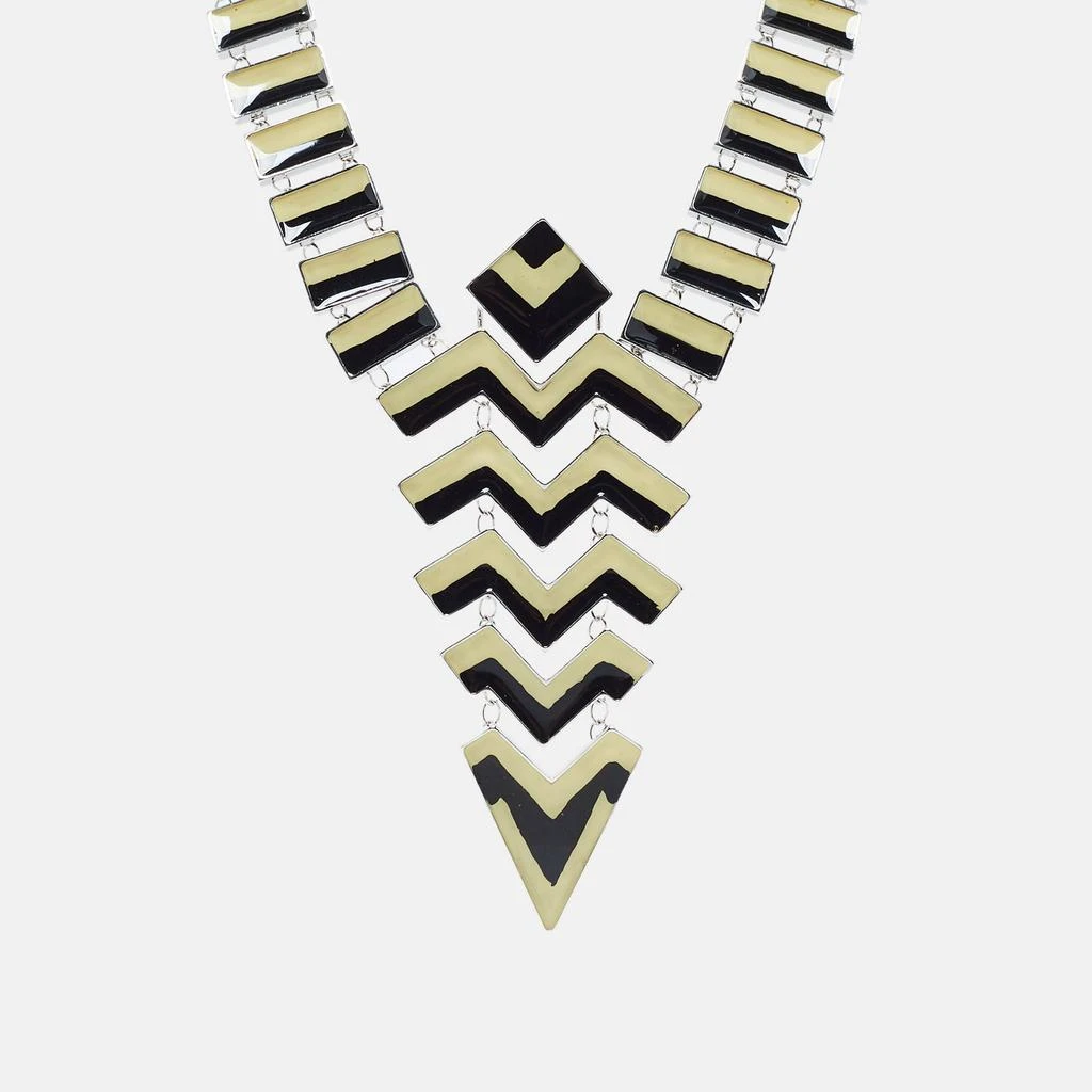 Missoni Missoni Enamel Silver Tone Geometric Shaped Long Necklace 2