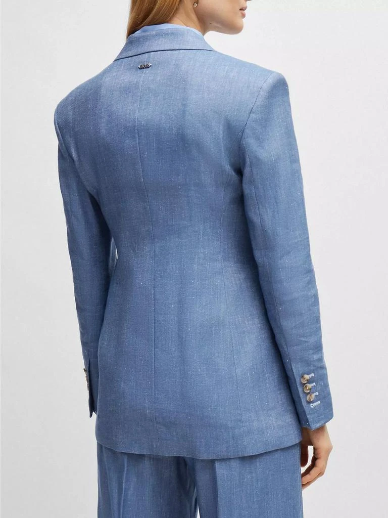BOSS Single-Breasted Jacket in Linen, Cotton and Stretch 4