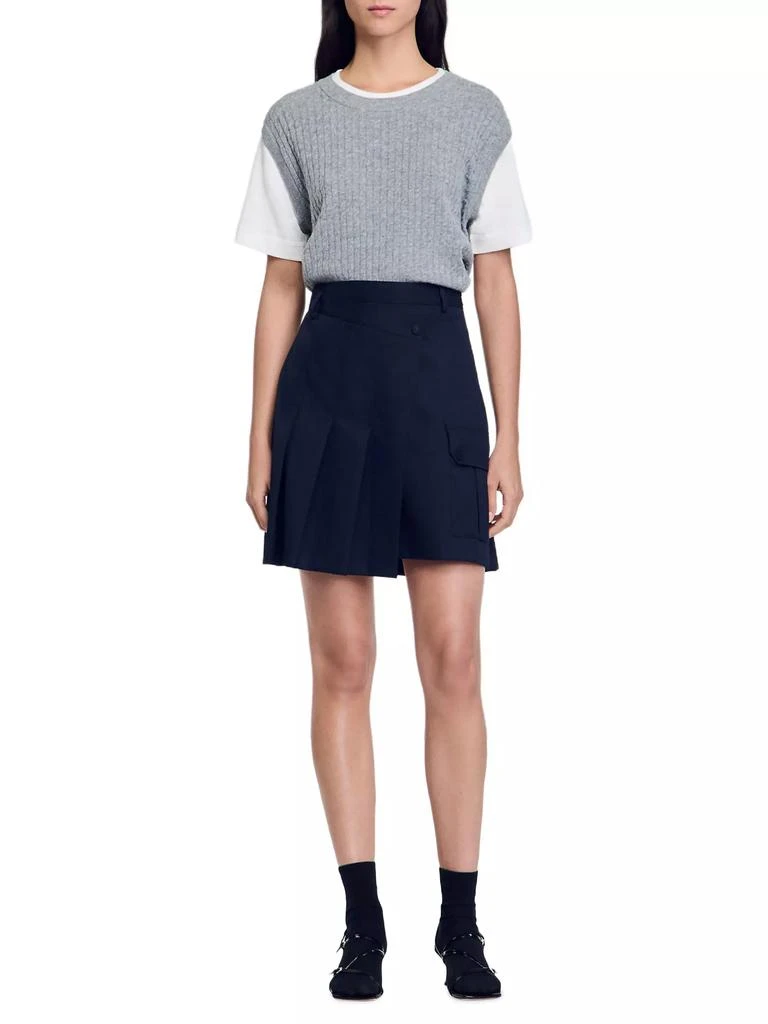 Sandro Dual-Material Knit Jumper 6