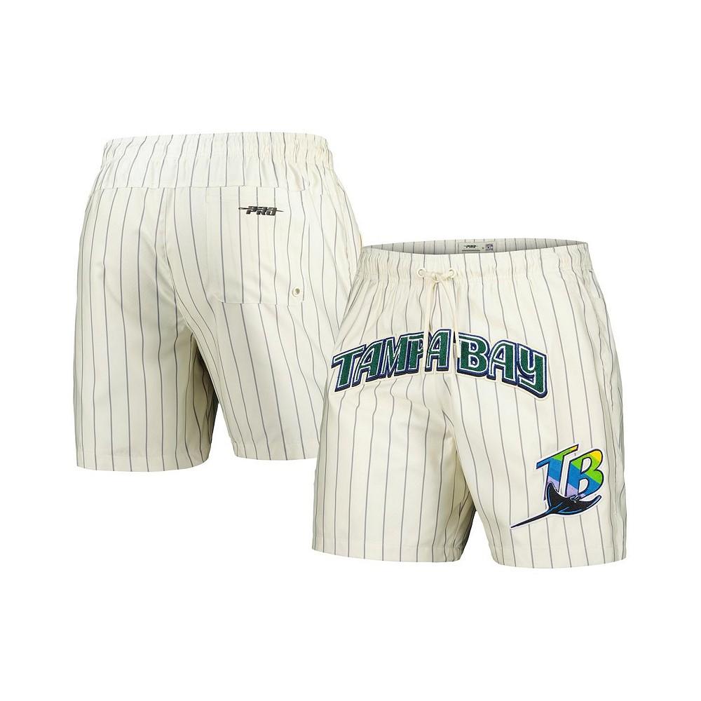 Pro Standard Men's Cream Tampa Bay Rays Pinstripe Retro Classic Woven Shorts