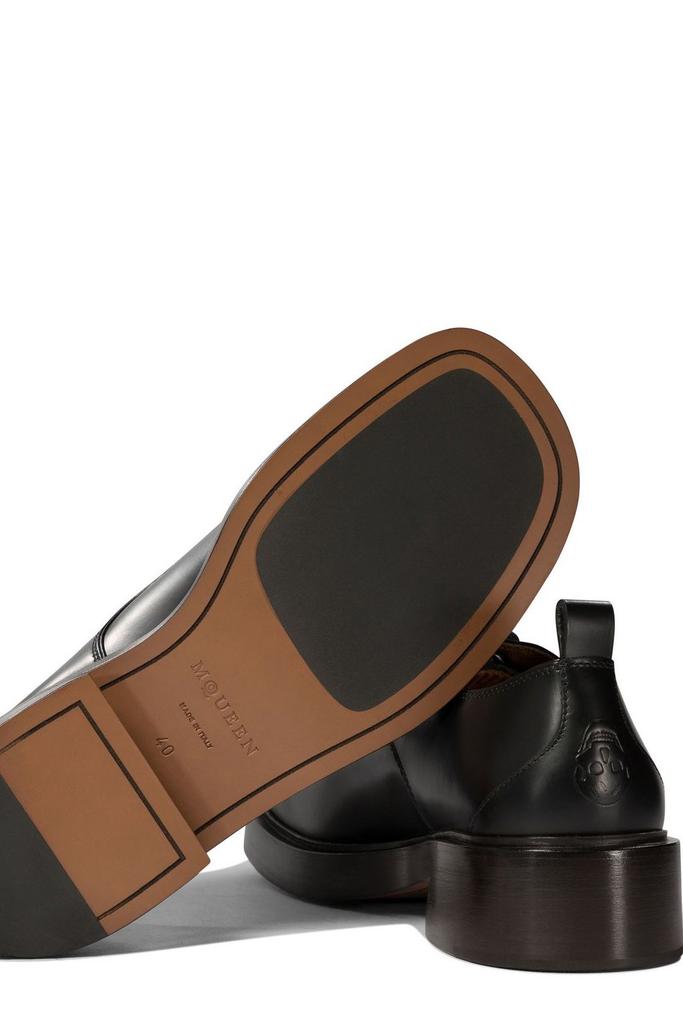 Shop Alexander McQueen Round-Toe Lace-Up Derby Shoes on Sale