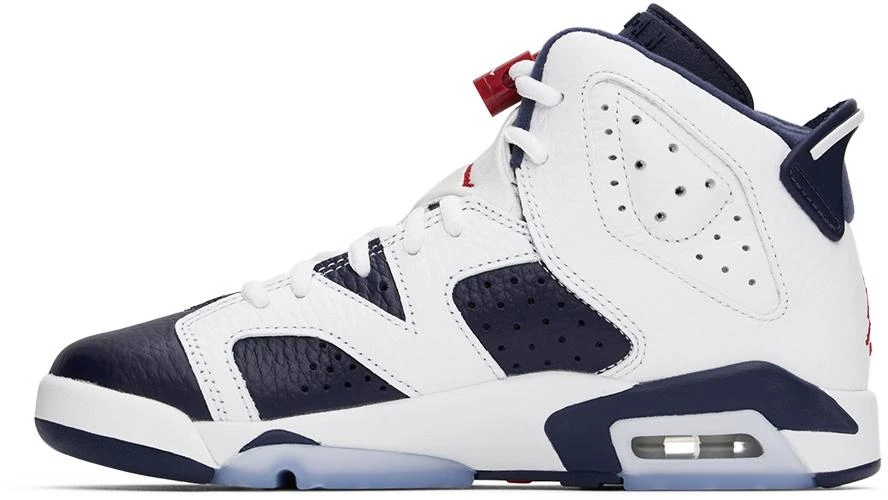 Nike Jordan Big Kids White & Navy Air Jordan 6 Retro Sneakers 3