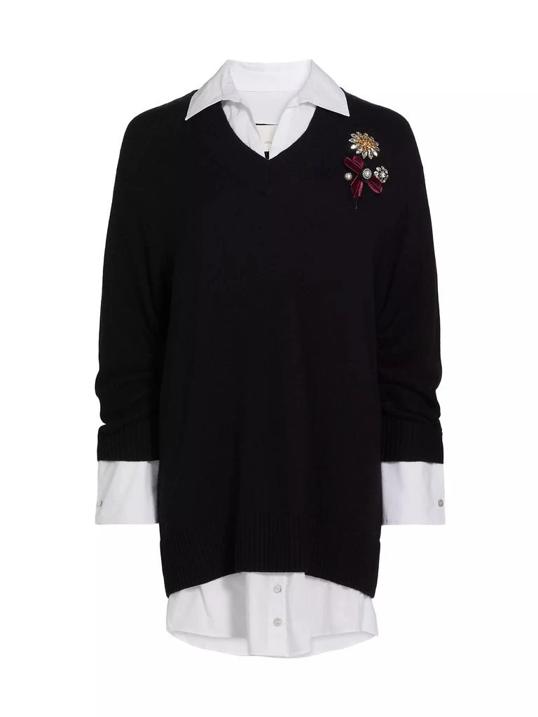 Cinq à Sept Santina Brooch Sweater Minidress 1