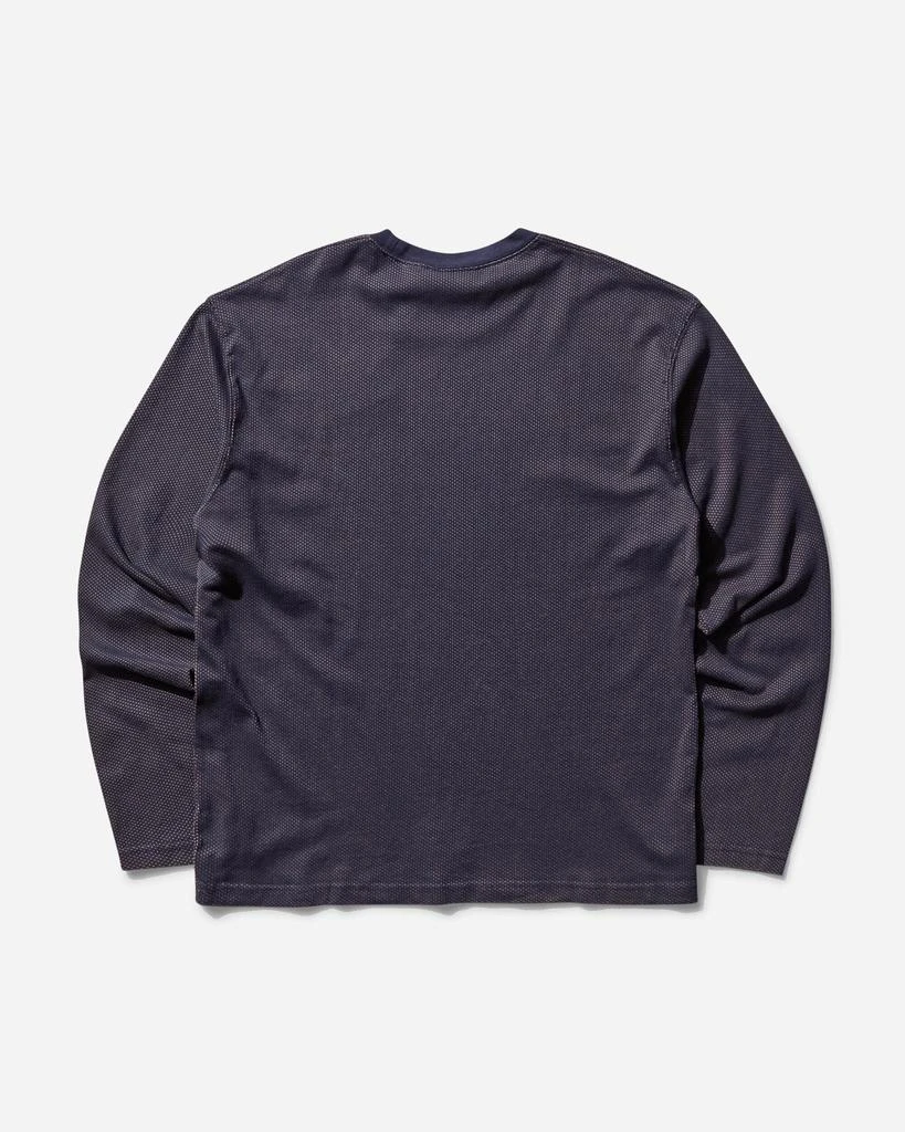 STUSSY Men's 2 Tone Cotton Mesh Longsleeve T-Shirt Navy 2