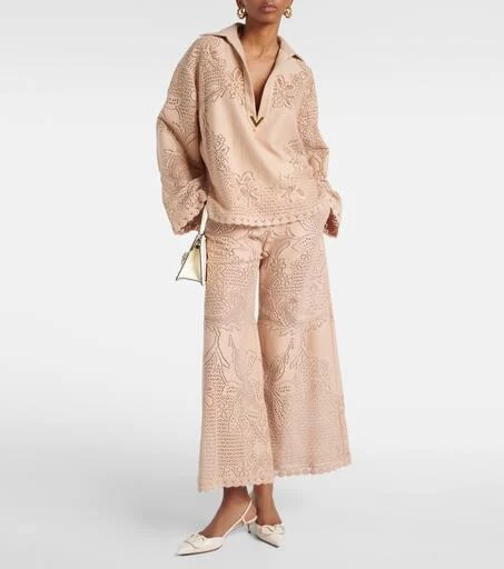 Valentino Guipure lace wide-leg pants 2