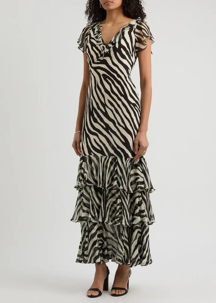 Rixo Amelle printed silk-chiffon maxi dress 2