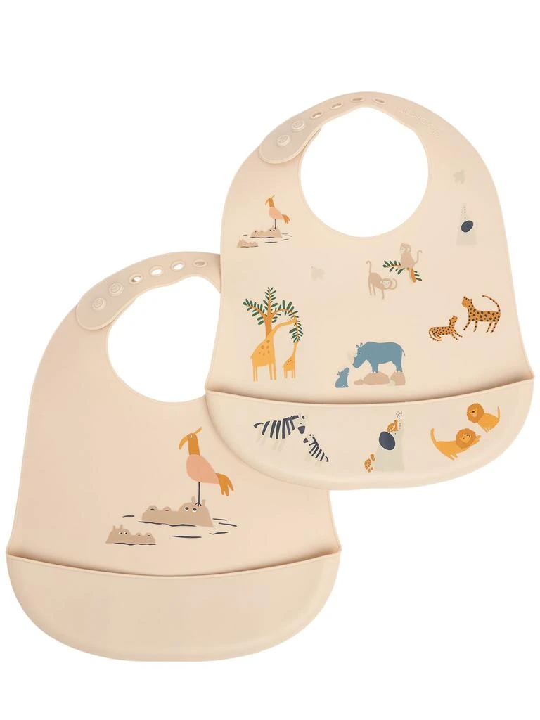 Liewood Set Of 2 Printed Silicone Bibs 1