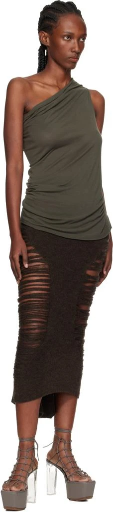 Rick Owens Brown Concordians Calf Dauphine Midi Skirt 4