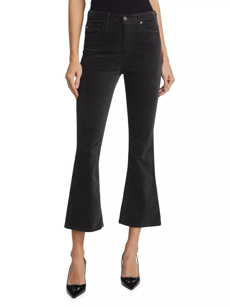AG Jeans Farrah Velvet Cropped Boot-Cut Pants 3