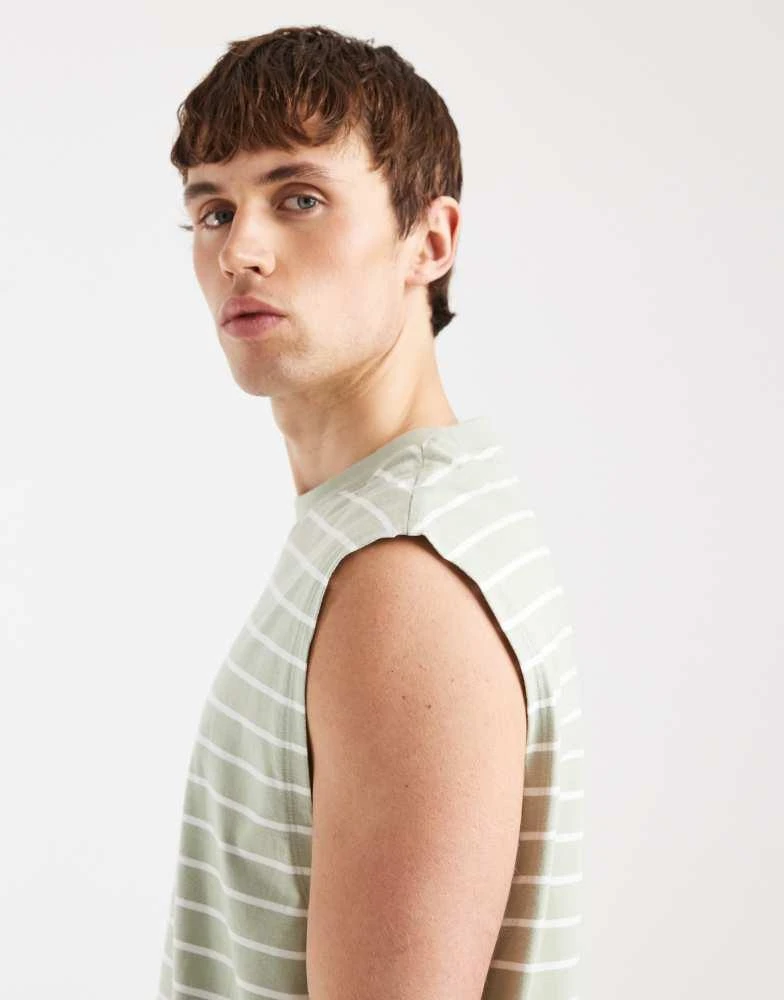 ASOS ASOS DESIGN oversized tank in green and white stripe 4