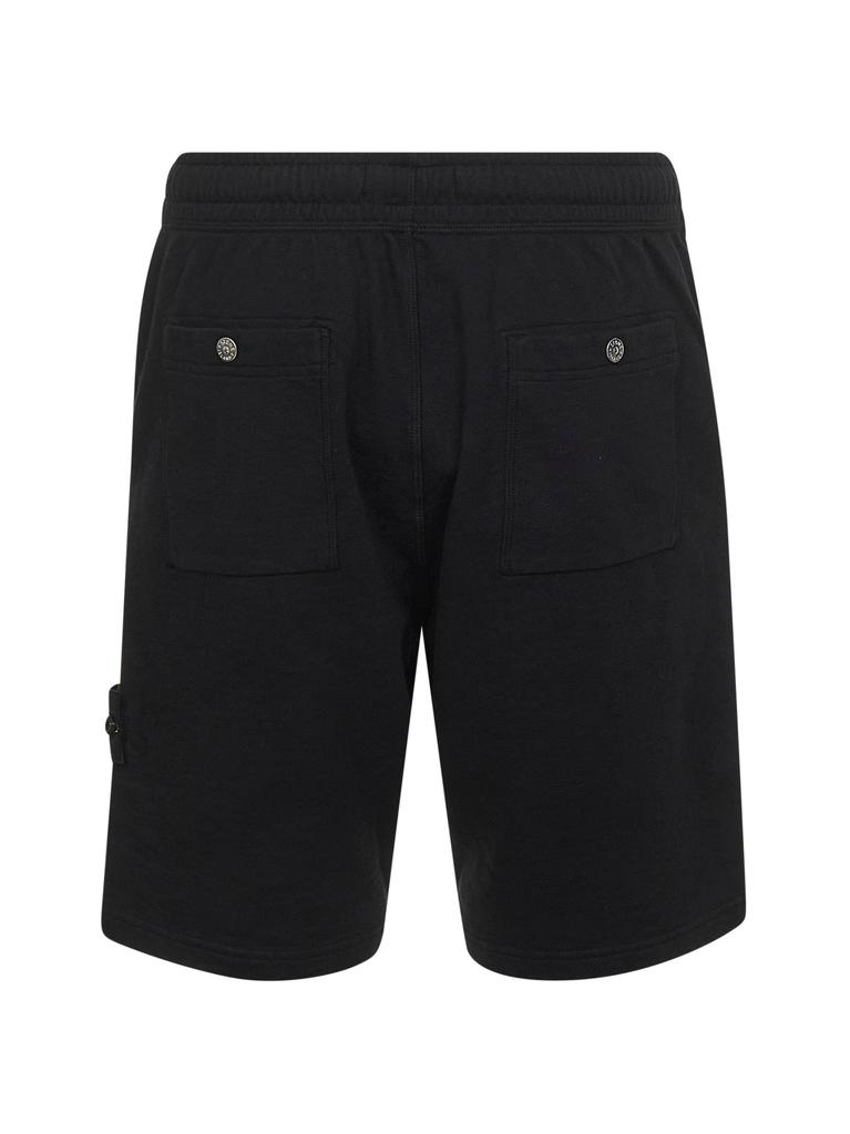 Stone Island STONE ISLAND | Black malfilé cotton fleece shorts | Man | M