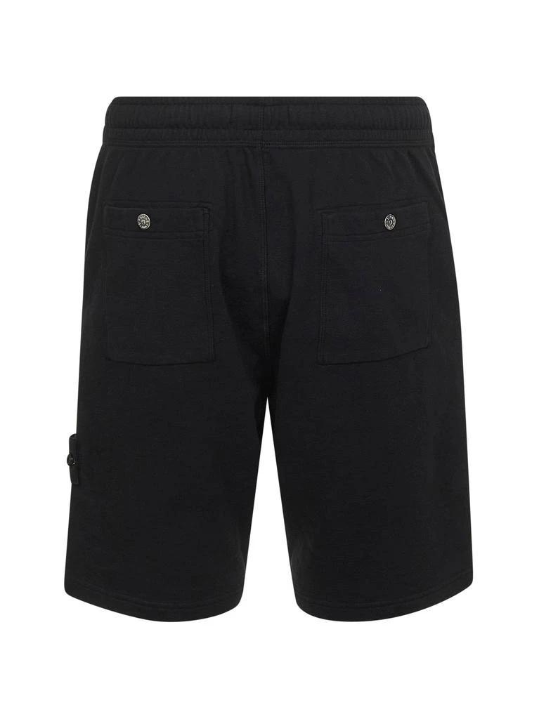 Stone Island STONE ISLAND | Black malfilé cotton fleece shorts | Man | M 2