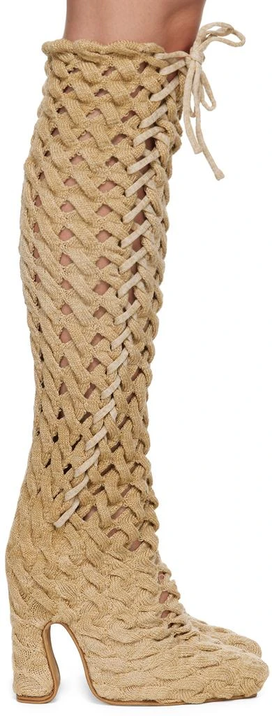 Isa Boulder SSENSE Exclusive Beige Spiral Cable Boots 1
