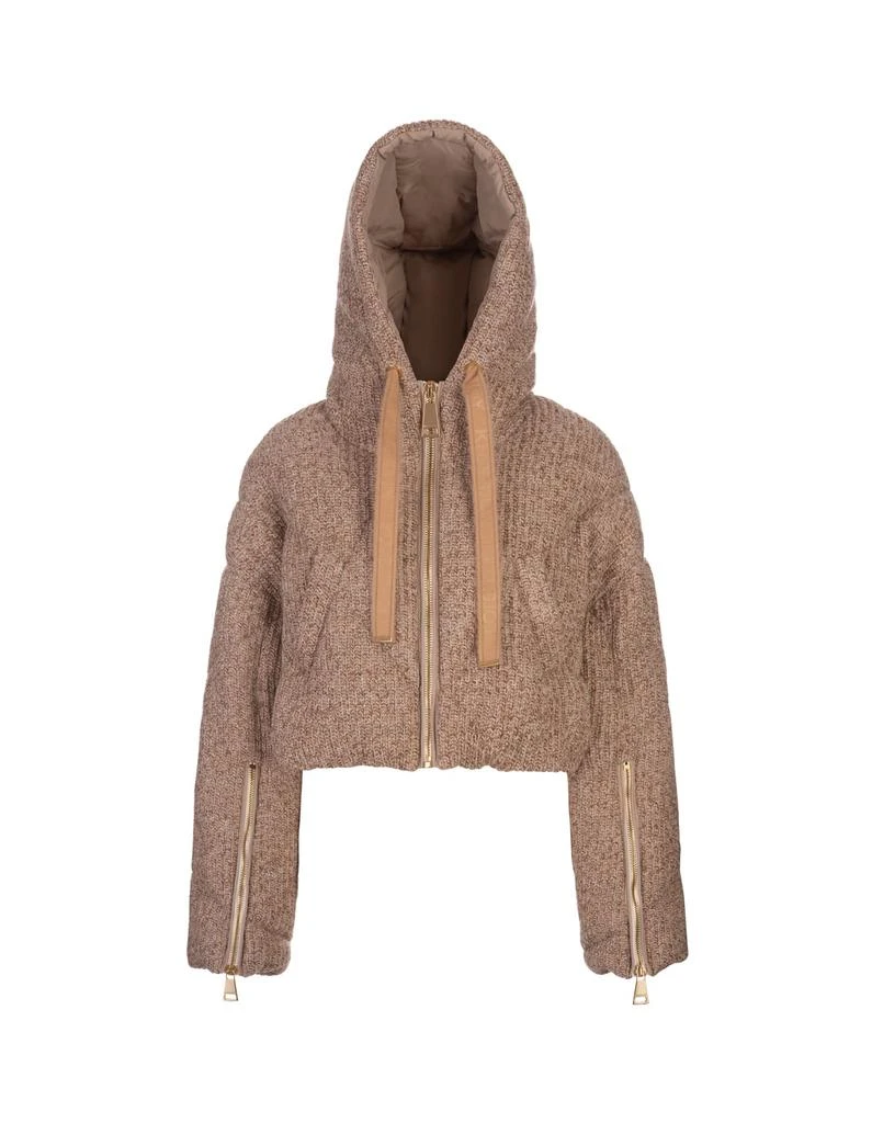Khrisjoy Sand Khris Crop Knit Down Jacket 1