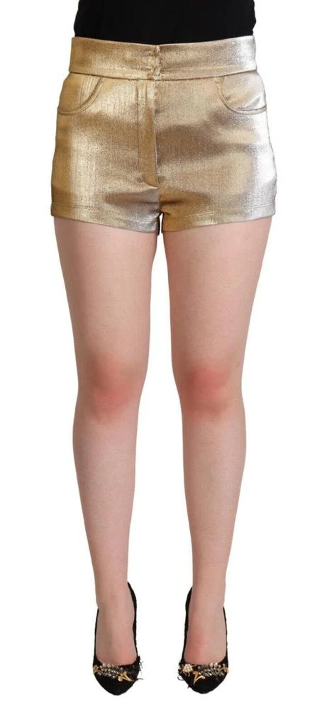 Dolce 
Gabbana Metallic Cotton Mid Waist Hot Pants Women
s Shorts
