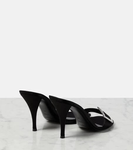 Yves Saint Laurent Simone 90 embellished satin crêpe mules 3