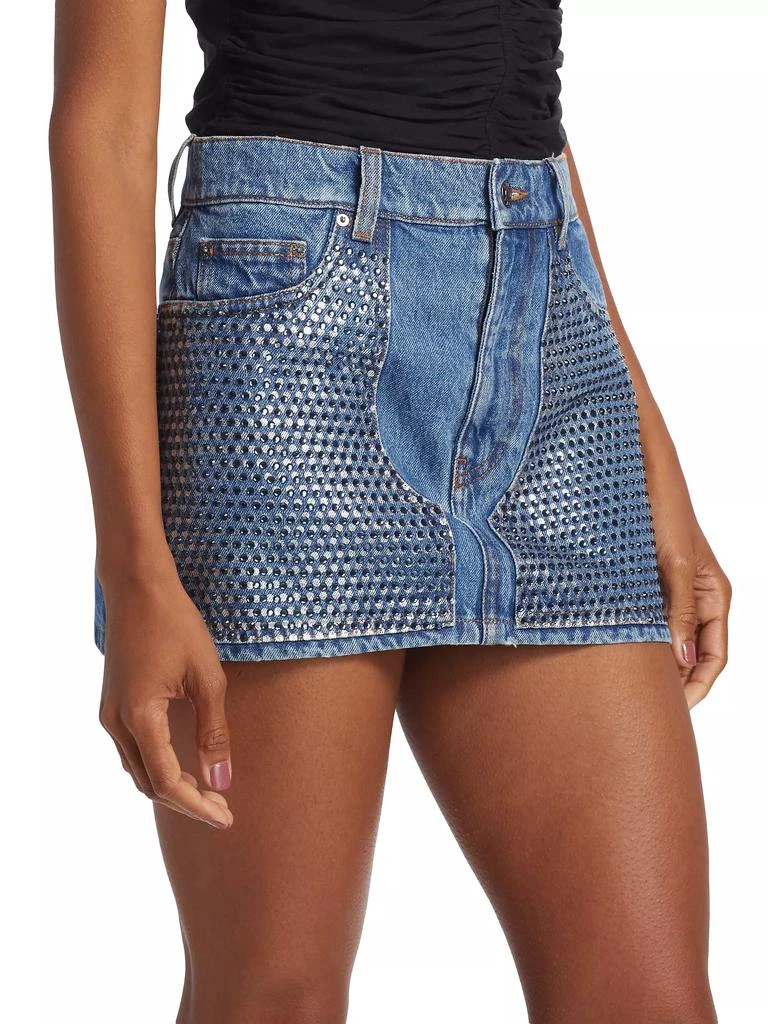 Area Crystal Embellished Denim Miniskirt 4