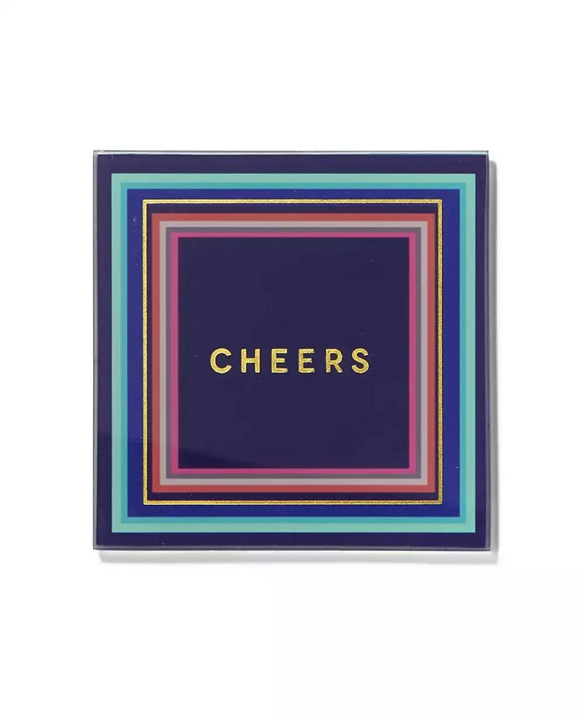 Trina Turk 4" D Cheers to You Glass Coaster Set, 4 Piece 2