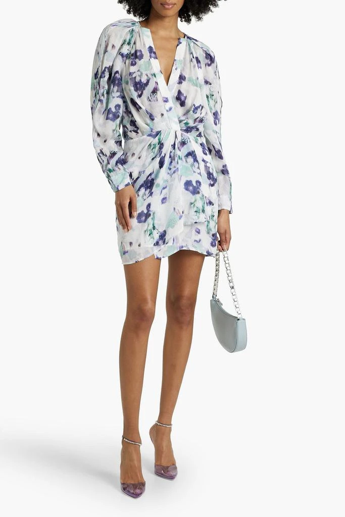 IRO Odine pleated wrap-effect chiffon mini dress 2
